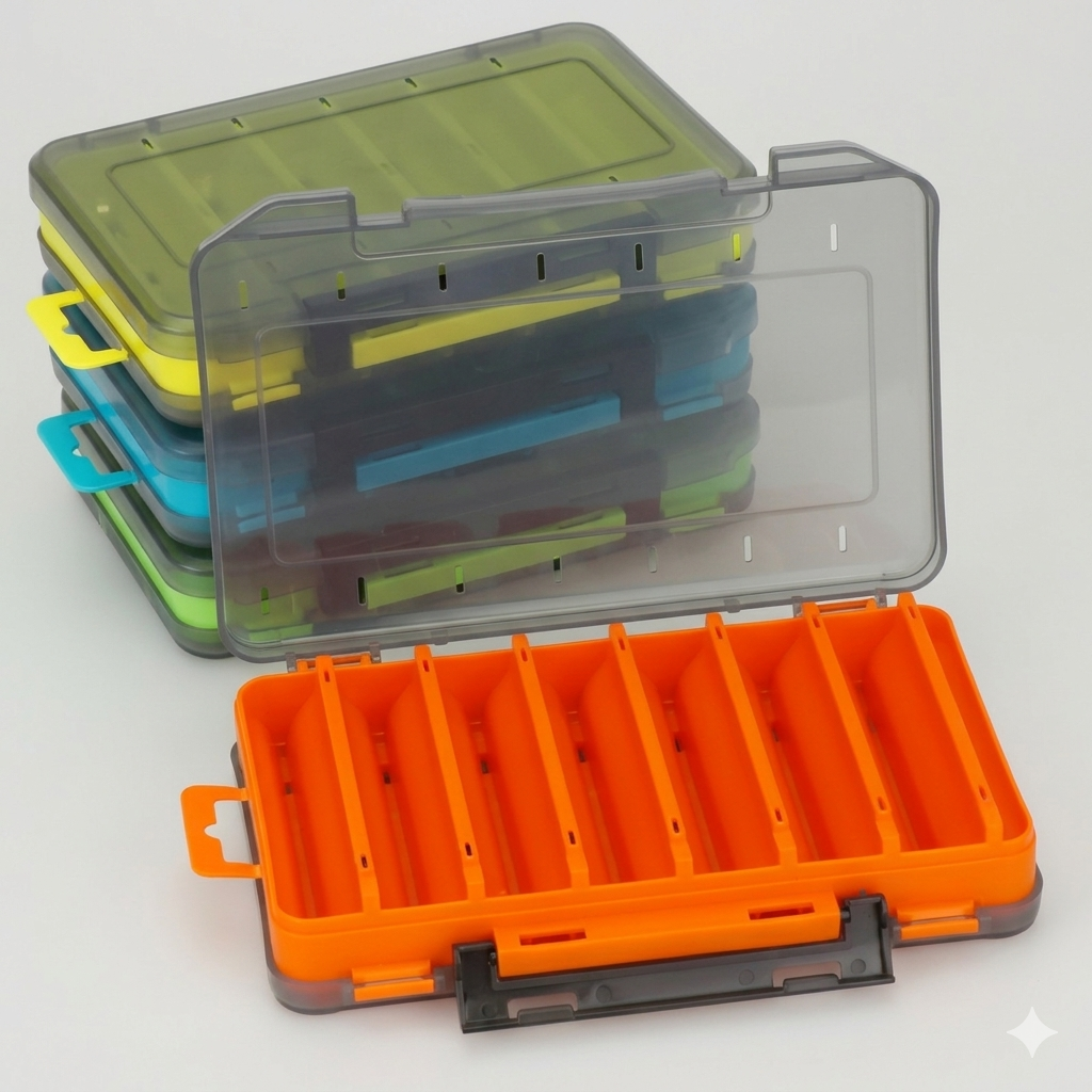 Dual-Sided Fishing Tackle Box – Waterproof Lure & Bait Organizer