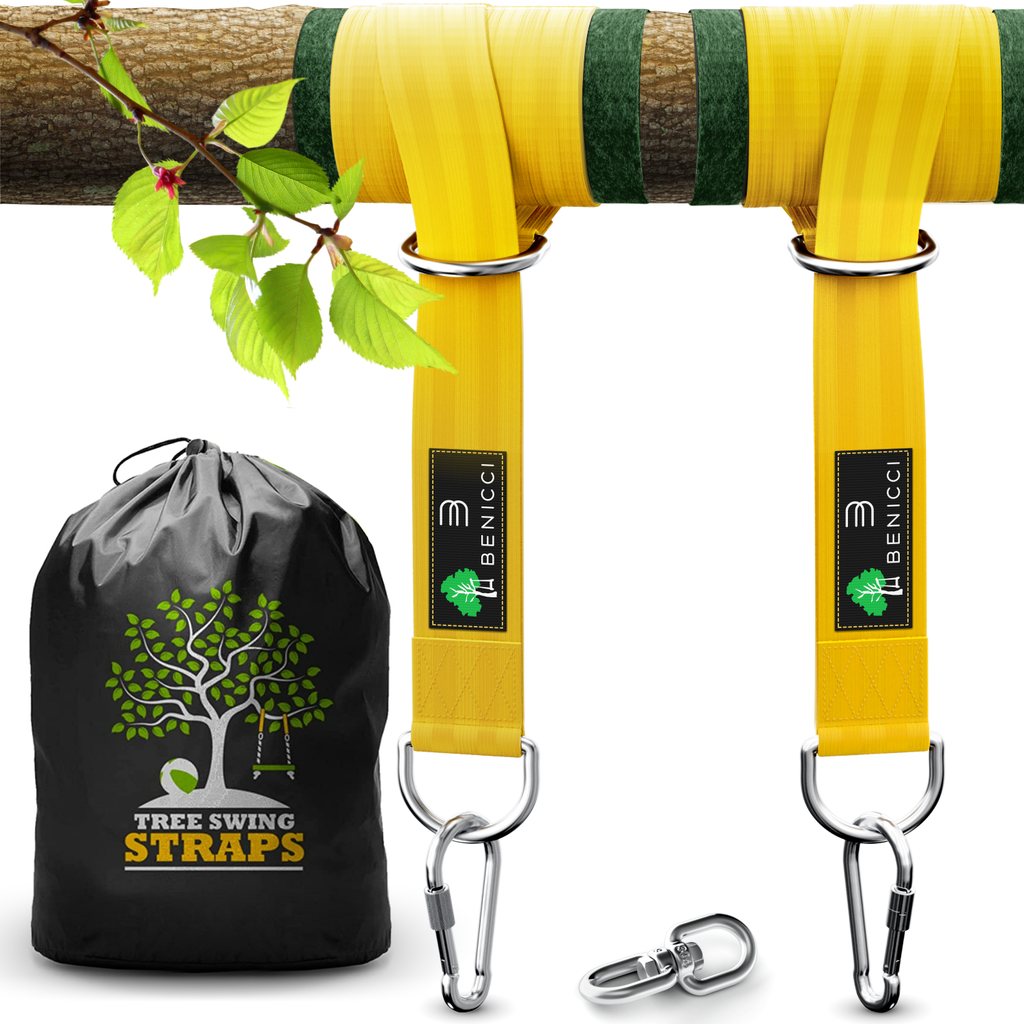 Tree Swing Hanging Kit – 10ft Straps with Carabiners, 2000 lb Capacity