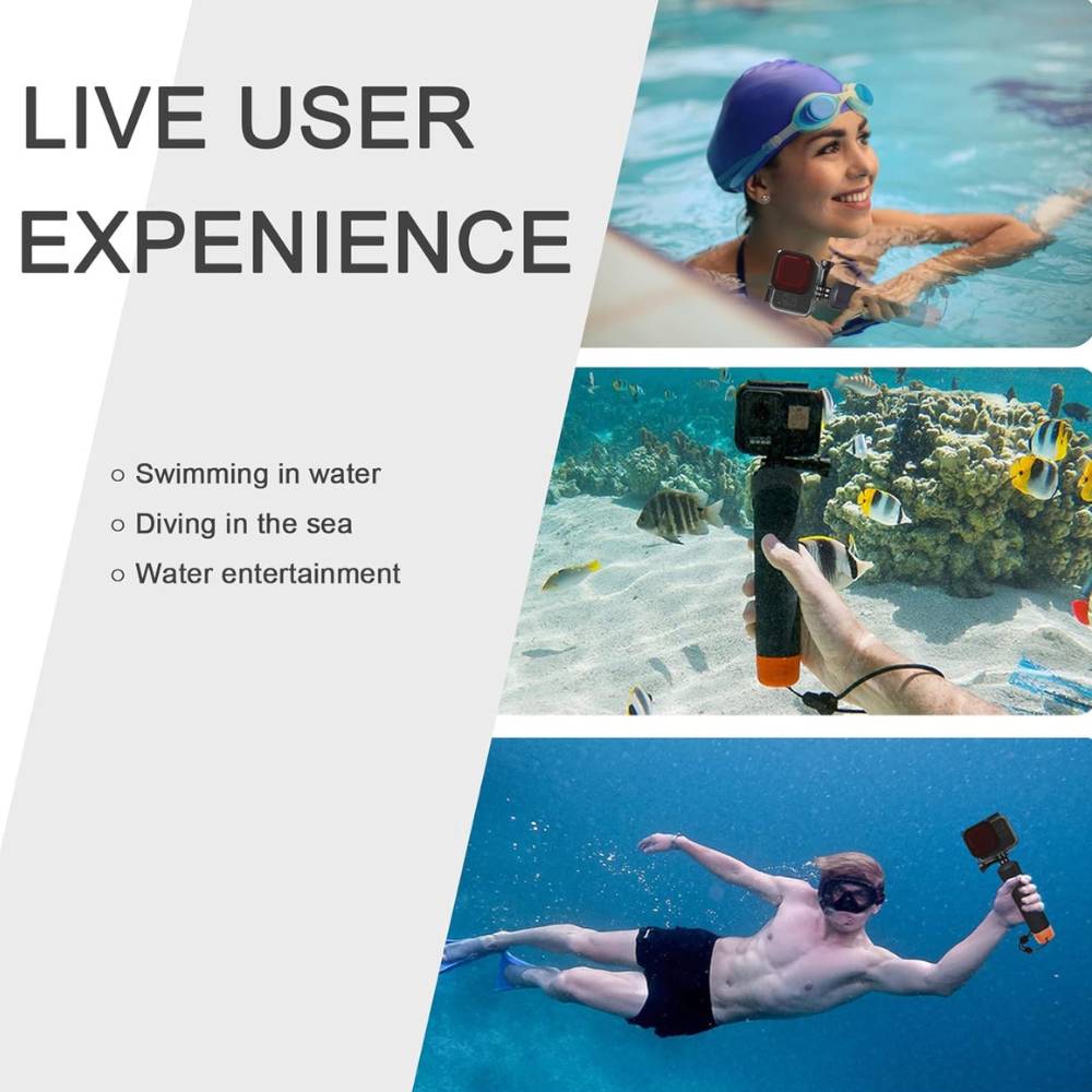 Waterproof Floating Hand Grip Monopod for Action Cameras