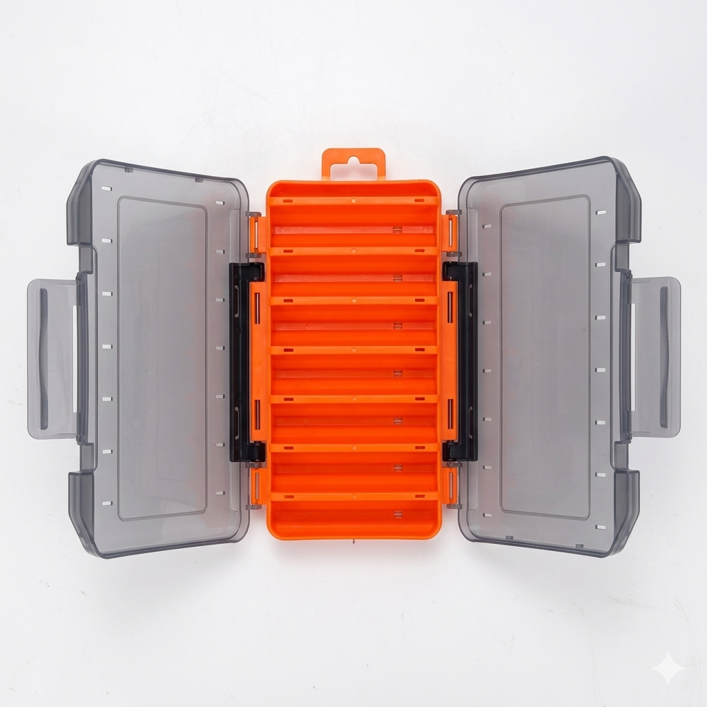 Dual-Sided Fishing Tackle Box – Waterproof Lure & Bait Organizer