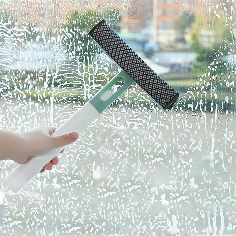 3-in-1 Window Glass Cleaner – Spray Bottle & Double-Sided Wiper