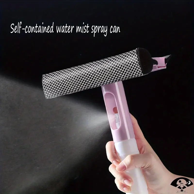 3-in-1 Window Glass Cleaner – Spray Bottle & Double-Sided Wiper