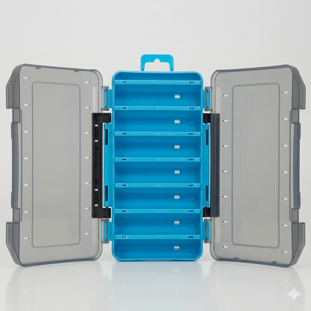 Dual-Sided Fishing Tackle Box – Waterproof Lure & Bait Organizer